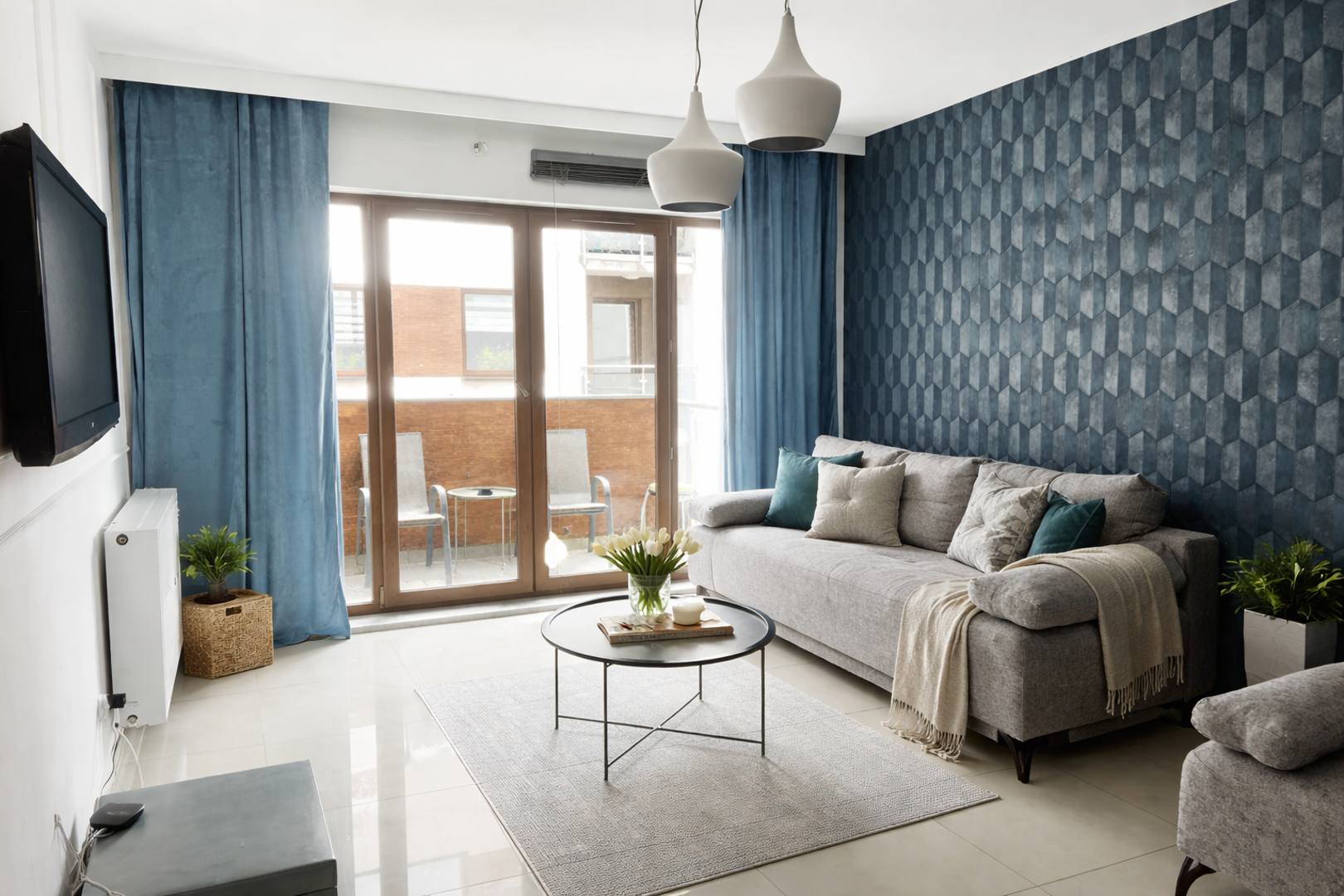 M47 Gold Sleep Centrum Wrocław 55m2 apartament z dużym salonem, sypialnią i balkonem